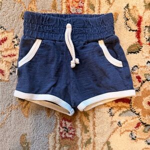 Classic Navy Knit Kids Shorts with White Trim